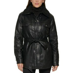 Wilsons Black Leather Coat